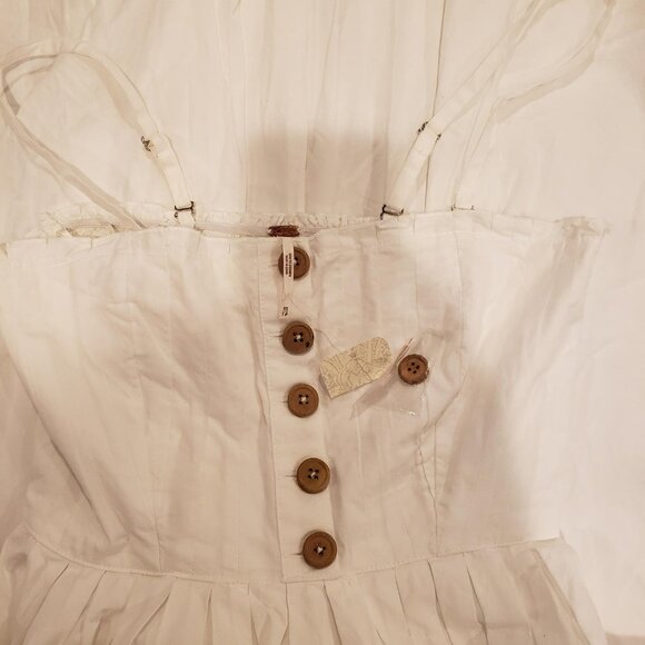 Free People Lilah White Midi Dress with Pockets Removable Straps Size XS - Picture 4 of 4